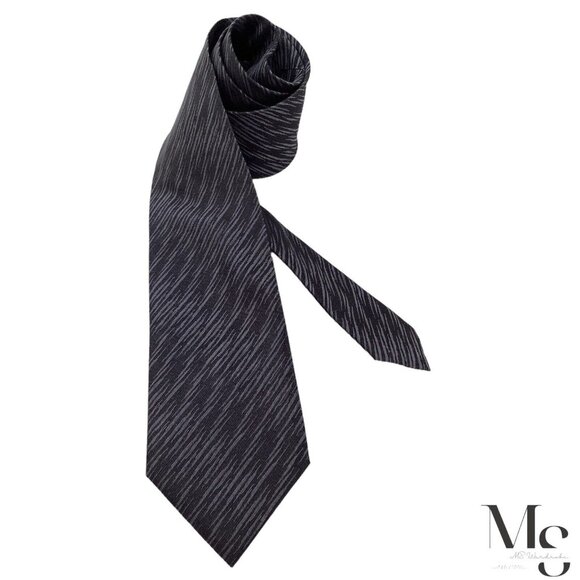 ZEGNA Current Black & Gray Abstract Art Luxury Silk Tie Italy W: 3" EX COND - Picture 1 of 6